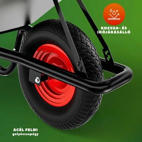 BARRY horganyzott talicska, max. kapacitás 100l/250kg, ezüst/fekete Gardebruk