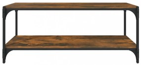füstös tölgy színű szerelt fa és acél TV-szekrény 100x33x41 cm