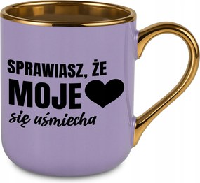 Bögre Elegáns Lila Pároknak Bájos Ajándék Szívem Mosolyog