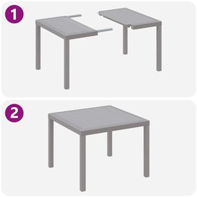 5 Darabos Kerti Étkező Szett Világos Szürke Poly Rattan