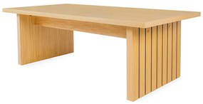 Natúr színű dohányzóasztal tölgyfa dekoros asztallappal 60x120 cm Stripe – Woodman