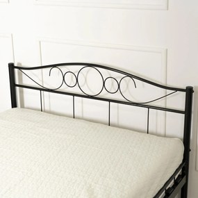 Fém ágy 120 cm Granjeros (fekete) (ágyráccsal). Akció -21%. 1119129