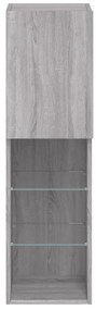 2 db szürke sonoma TV-szekrény LED-ekkel 30,5 x 30 x 102 cm