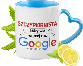 Metélőhagyma kék bögre szív alakú füllel ajándékba