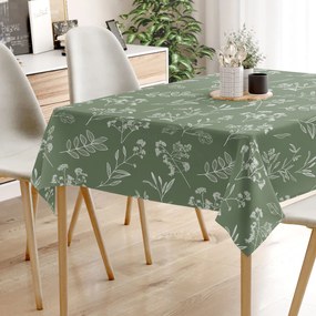 Goldea szögletes terítő 100% pamutvászon - gyógynövény levelek 100 x 140 cm