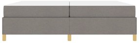 Boxrugós ágy matracmal Taupe és fehér 200 x 200 cm szövet