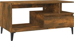 vidaXL füstös tölgy színű szerelt fa dohányzóasztal 90x49x45 cm