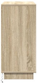 LED-es oldalbordás szekrény Sonoma tölgy 71x34,5x75 cm Műanyag