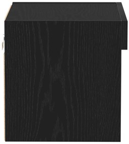 Fali Szekrény LED Fényekkel 2 db Fekete Tölgy 40x30x30 cm