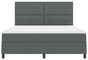Rugós ágy matraccal és LED-del - Sötétszürke, 180 x 200 cm Szövet