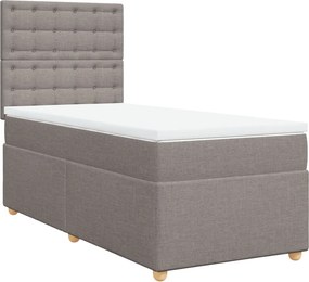 vidaXL tópszínű szövet rugós ágy matraccal 90 x 190 cm