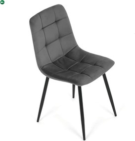 Jídelní židle, šedá, sametová látka, CT-V5081 GREY4