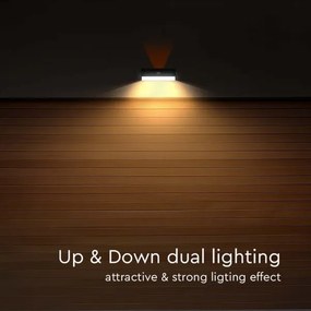 LED Napelemes érzékelős fali lámpa LED/3W/3,7V 3000K/4000K IP65 fekete