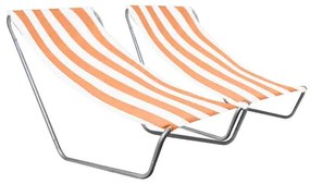 2 db összecsukható strandnyugágy szett SAND, narancssárga csíkos
