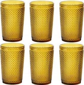 Vízipohár 340 ml magas Florina Alexis Amber arany 6 db-os szett