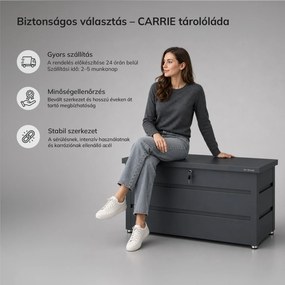 Nagy antracit kerti és erkélyláda: CARRIE 1190 x 520 x 587 mm