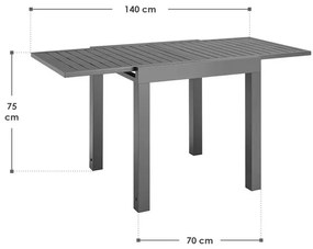 Juskys Kerti asztal Laki 70x70 cm - antracit