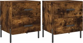 vidaXL 2 db füstös tölgy színű szerelt fa éjjeliszekrény 40x35x47,5 cm