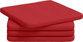 vidaXL Ülőpárnák 4 pcs Piros 40 x 40 x 3 cm szövet