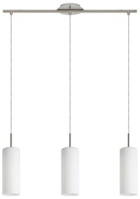 Fehér-ezüstszínű függőlámpa üveg búrával TROY 3 – EGLO
