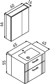 Bari mosdószekrény, 65 cm – TR785PNC1527