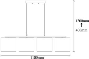 Jacob fekete fém függőlámpa krémszínű búrával - Opviq lights