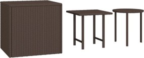 vidaXL 3 db barna polyrattan kerti kisasztal