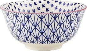 ORNAMENTS tálka 520 ml, sötétkék-fehér