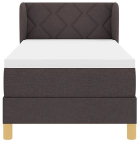 Box Spring Ágy matraccal - Sötétbarna, 80x200 cm, Szövet