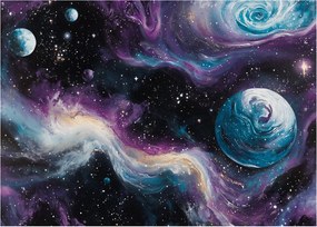 Üveg kép - Festett univerzum (70x50 cm)