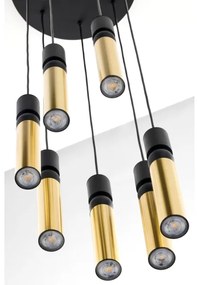 Jupiter 2018 - Csillár zsinóron ALAS 7xGU10/10W/230V arany/fekete