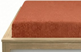 Froté gumis lepedő EXCLUSIVE barna-narancssárga 90 x 200 cm