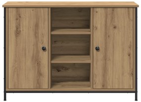 Oldalszekrény Artisan Tölgy 100x35x70 cm Műanyag Fa és Acél