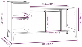 barna tölgyszínű szerelt fa TV-szekrény 100x35x55 cm