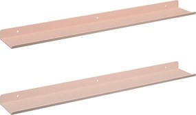 vidaXL Lebegő polc 2 pcs Rózsaszín 60 x 9 x 2,5 cm Acél