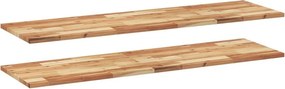 vidaXL 2 db olajbevonatú tömör akácfa függőpolc 140 x 40 x 2 cm