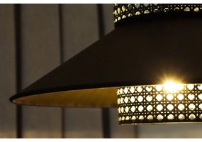 Duolla - Felületre szerelhető csillár RIO RATTAN 1xE27/15W/230V átm. 45 cm fekete/arany