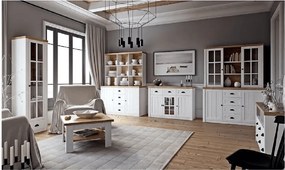 Felsőszekrény komódhoz W2D, vitrines szekrény, sosna Andersen/tölgy lefkas, PROVANCE