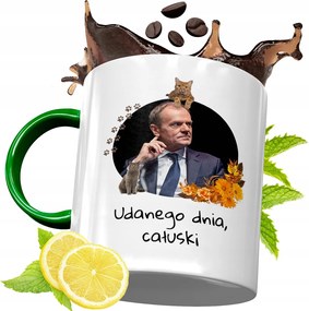 Donald Tusk Zöld Bögre Ajándék Nyomtatott Fotóval