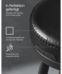 EKHO 360°-ban forgatható bárszék 2 darabos szett, 76 cm magas, tintafekete színben