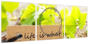 Kép - Idézet (órával) (90x30 cm)