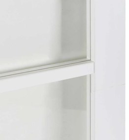 Egyszerű Csúszó Ajtó Fehér 83 x 232 cm Fa és fém