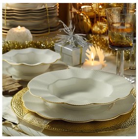 24 darabos étkészlet fehér/arany/porcelán