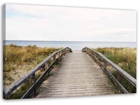 Gario Vászonkép Fából készült út a tengerparton Méret: 60 x 40 cm