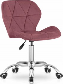 ZARIMO dolgozószoba szett: asztal 80x40 cm, fehér + AVOLA VELVET karosszék, sötét rózsaszín