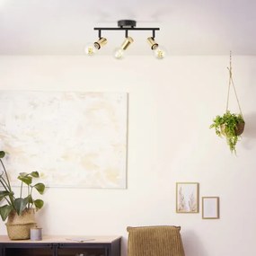 Brilliant - KERRY spotlámpa 3xE27/40W/230V fekete/sárgaréz