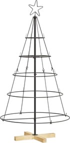 vidaXL Karácsonyi kúp fa állvánnyal Fekete 126 cm Acél