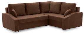 Grande Plus sarokkanapé, jobboldali, szövet anyag, barna