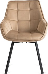 Krzesło Obrotowe LUNA Beżowe Welurowe