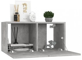 4 részes betonszürke szerelt fa TV-szekrényszett